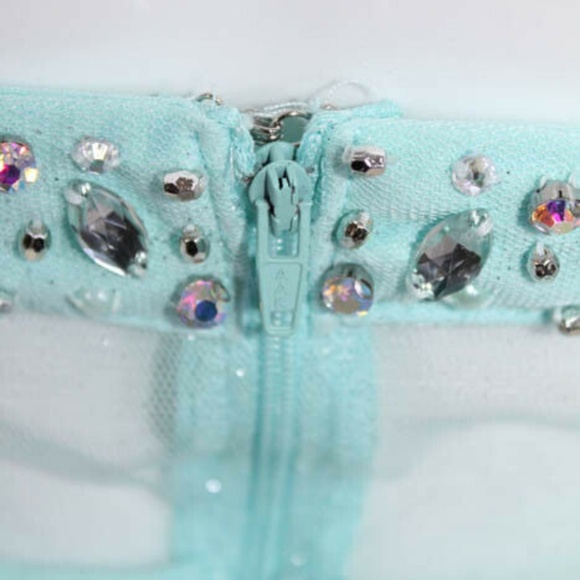 City Lights Mint jewel Rhinestone Sweetheart Gown - Picture 6 of 8